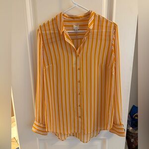 A New Day Striped Button Down Shirt NWT
